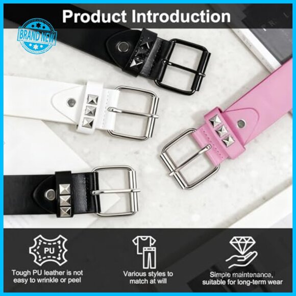 Studded Punk Belt Set Y2K Grunge Emo Style with Grommet Metal Details